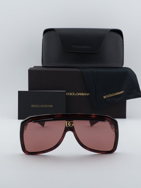 Dolce & Gabbana DG6205 347669 Square Sunglasses - Havana/Dark Violet main image 7